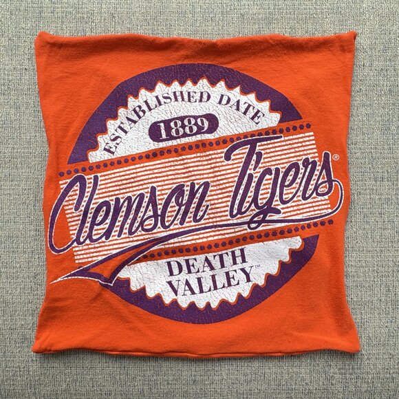 Clemson University Tigers handmade reworked t-shirt 16" pillow cover dorm decor - Picture 4 of 10